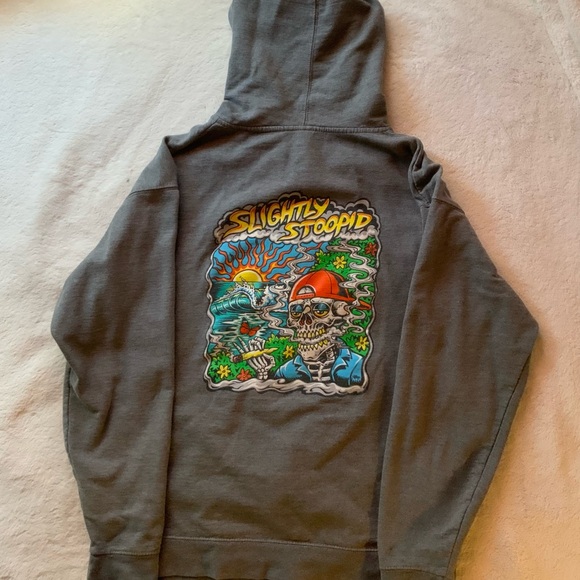 Slightly Stoopid Men's Gray Zip Up Sweater - Picture 2 of 6